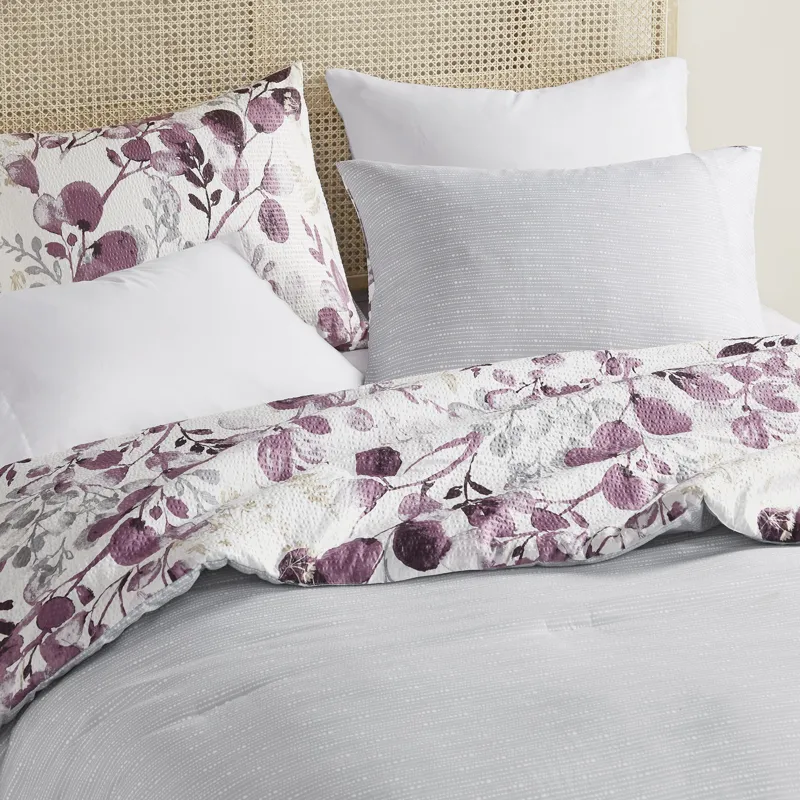 Super Listing Gabby Reversible Floral Botanical Seersucker Comforter Set