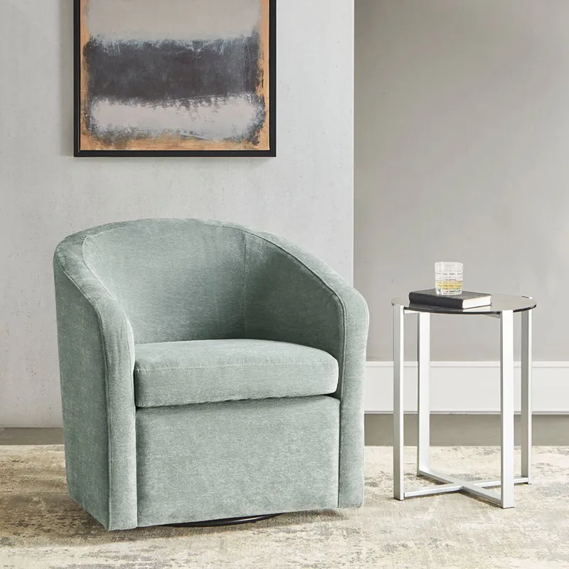 Amber Swivel Chair - Light Blue