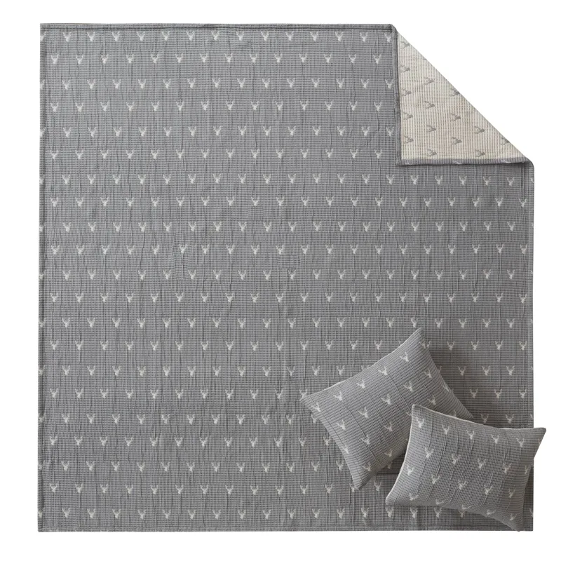 Keystone Full/Queen Coverlet Set - Grey