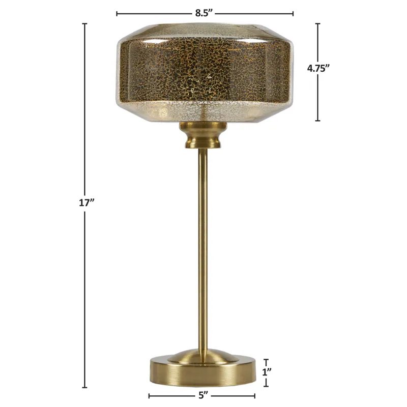 Lumivive 17\" Mercury Glass Table Lamp - Gold
