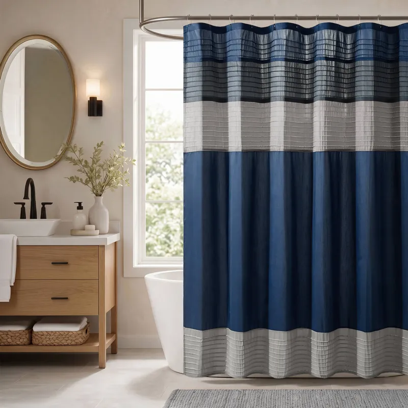 Madison Park Amherst Faux Silk Shower Curtain
