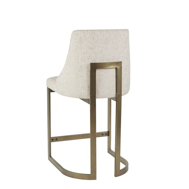 Bryce 26\"H Upholstered Counter Stool with Metal Base - Cream