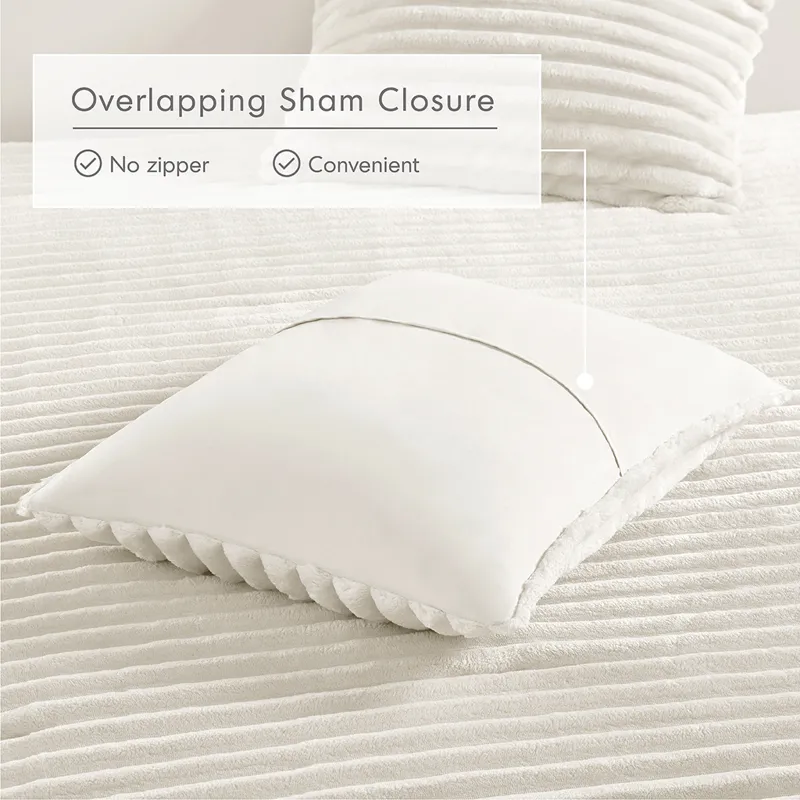 Intelligent Design Avril Fluffy Ribbed Plush Comforter Set