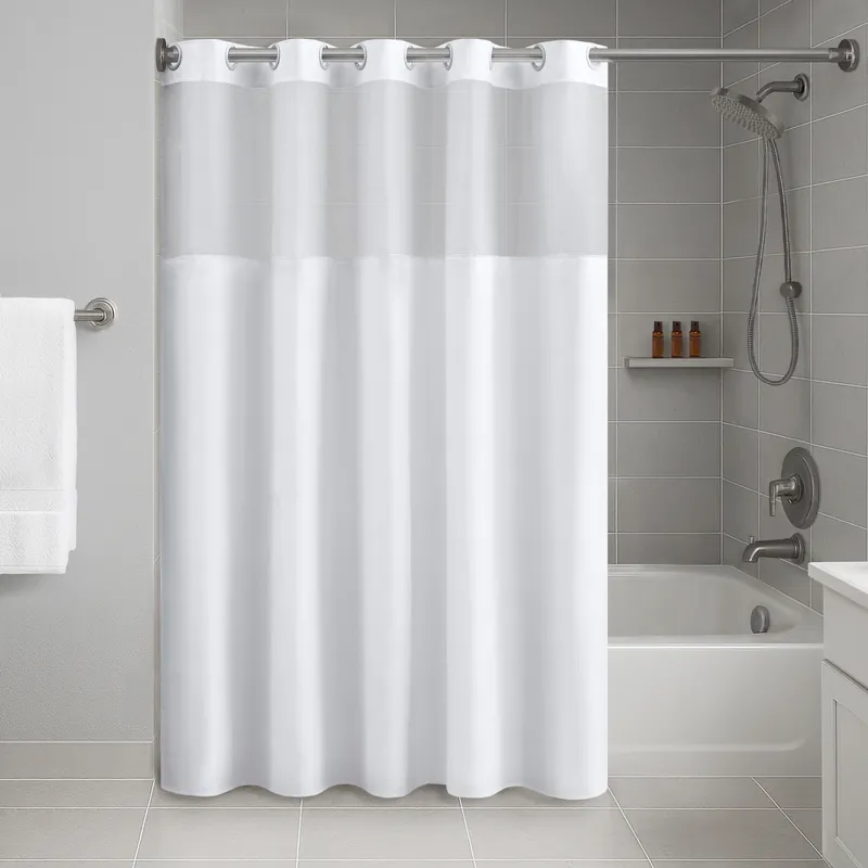 Nomad Home Plain Weave Essential Shower Curtain- Solid