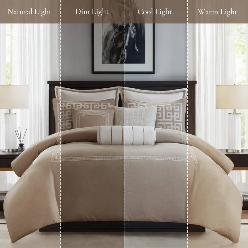 Madison Park Signature Jarvis Embroidery Oversized Duvet Style Comforter Set