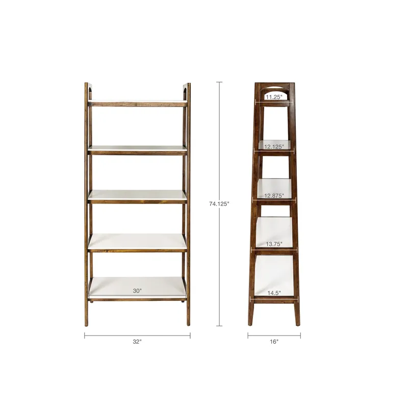Parker Shelf / Bookcase - Off-White/Pecan