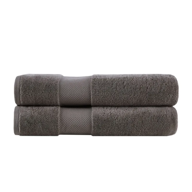 100% Cotton Bath Sheet 2 Piece Set - Charcoal