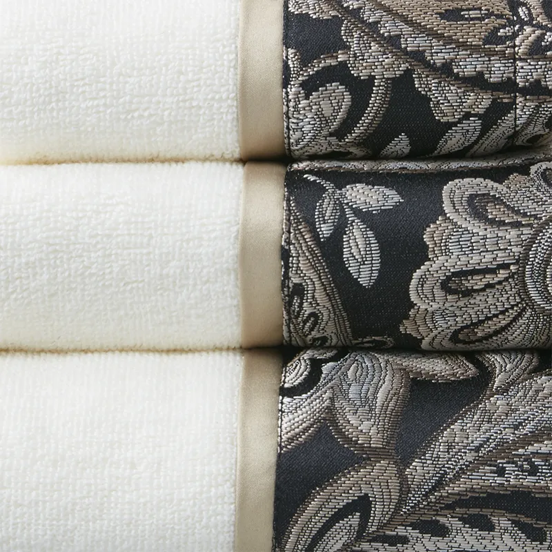 Aubrey 6 Piece Jacquard Towel Set - Black
