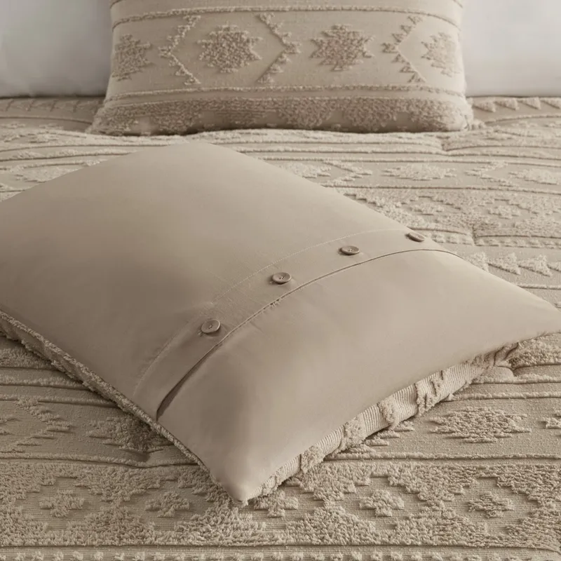 Breckenridge Full/Queen Chenille Oversized Comforter Set - Tan