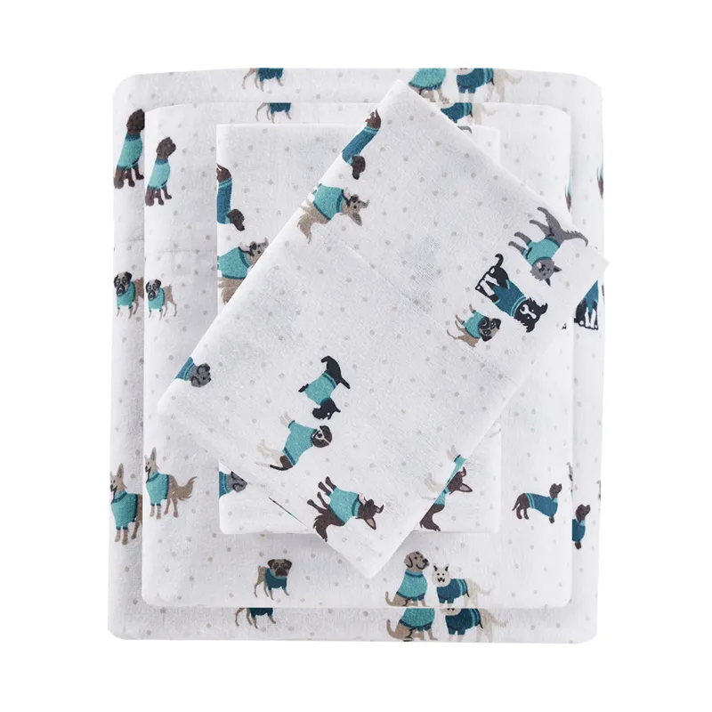 Intelligent Design Cozy Soft Cotton Flannel Printed Sheet Set