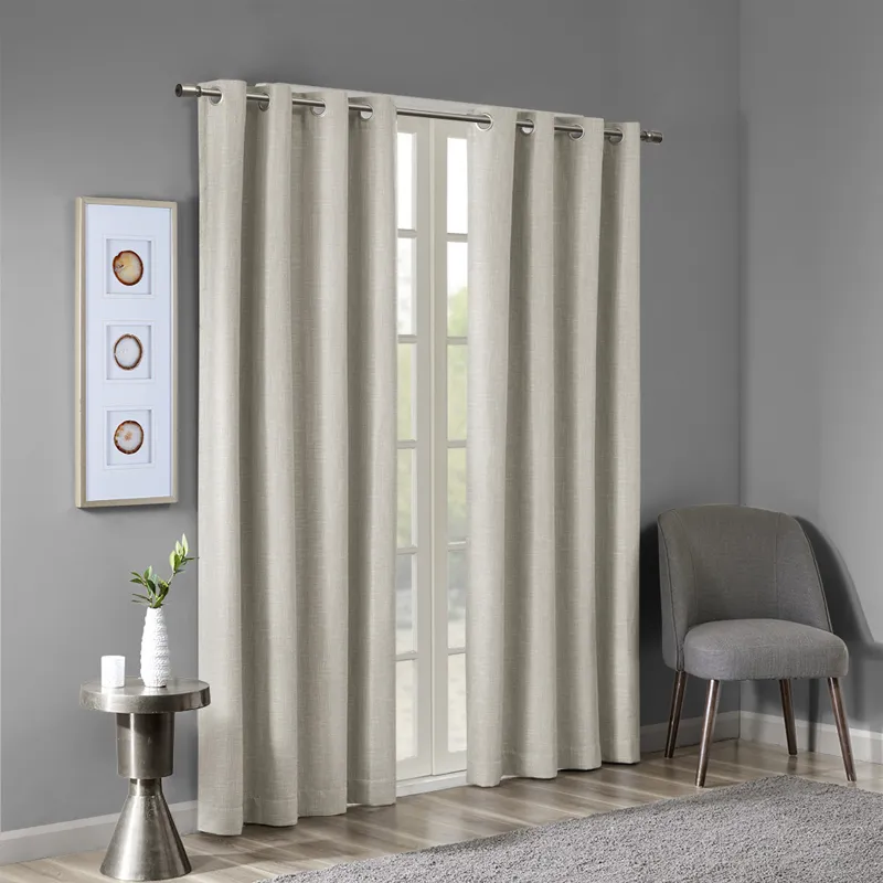 SunSmart Maya Printed Heathered Blackout Grommet Top Curtain Panel