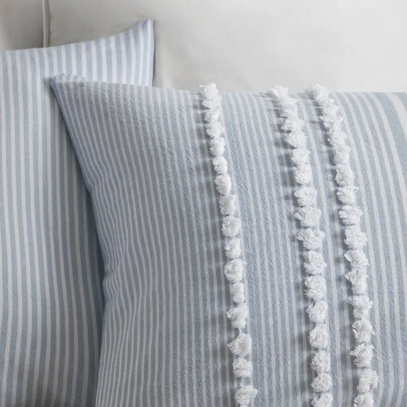 Harbor House Blue Anslee 3 Piece Cotton Yarn Dyed Comforter Set