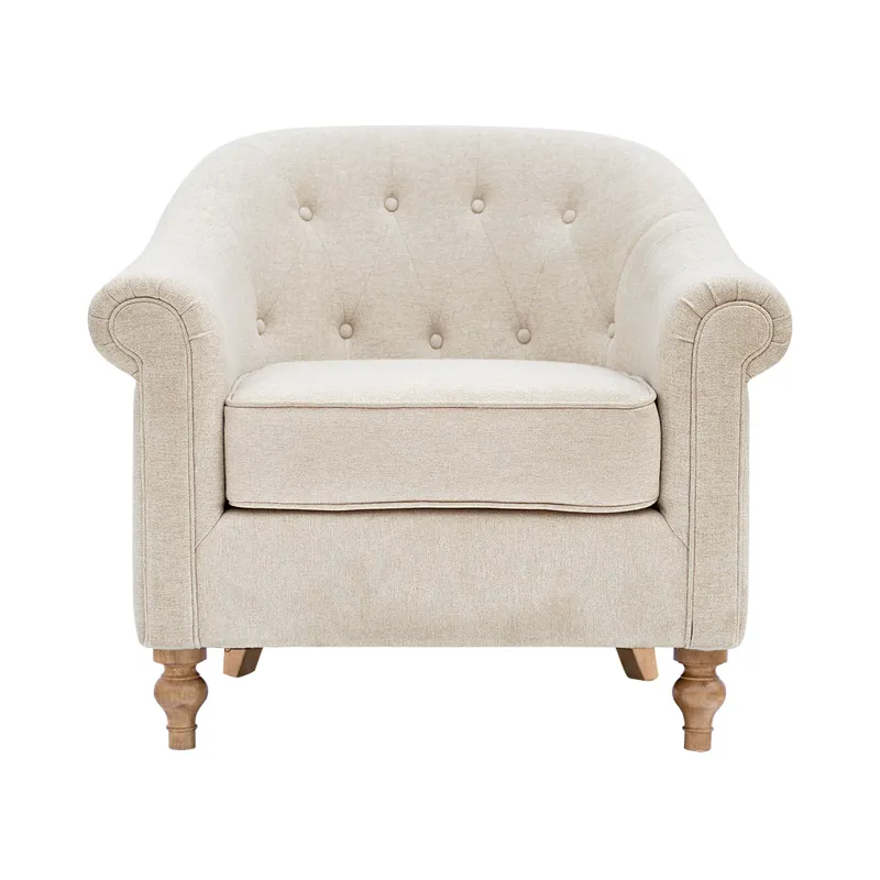 Fayette Tufted Accent Arm Chair - Cream