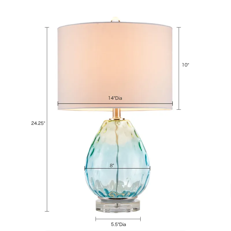 Borel Ombre Glass Table Lamp - Blue