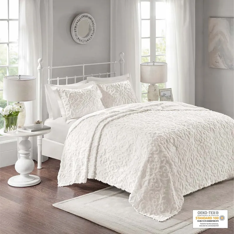 Madison Park Sabrina 3 Piece Tufted Cotton Chenille Bedspread Set