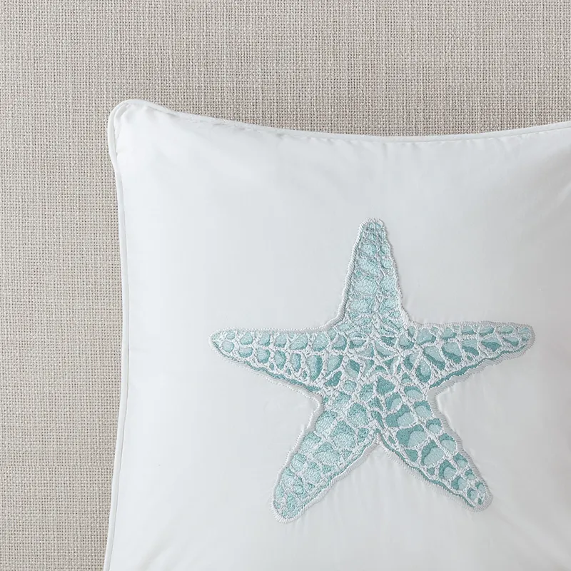 Harbor House Blue Maya Bay Square Pillow - White