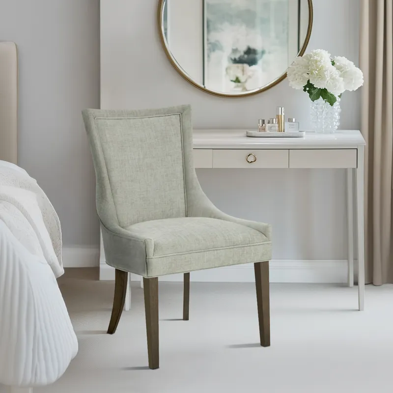 Ultra Ultra Upholstered Dining Side Chairs with wood legs (Set of 2) - Light Green Multi