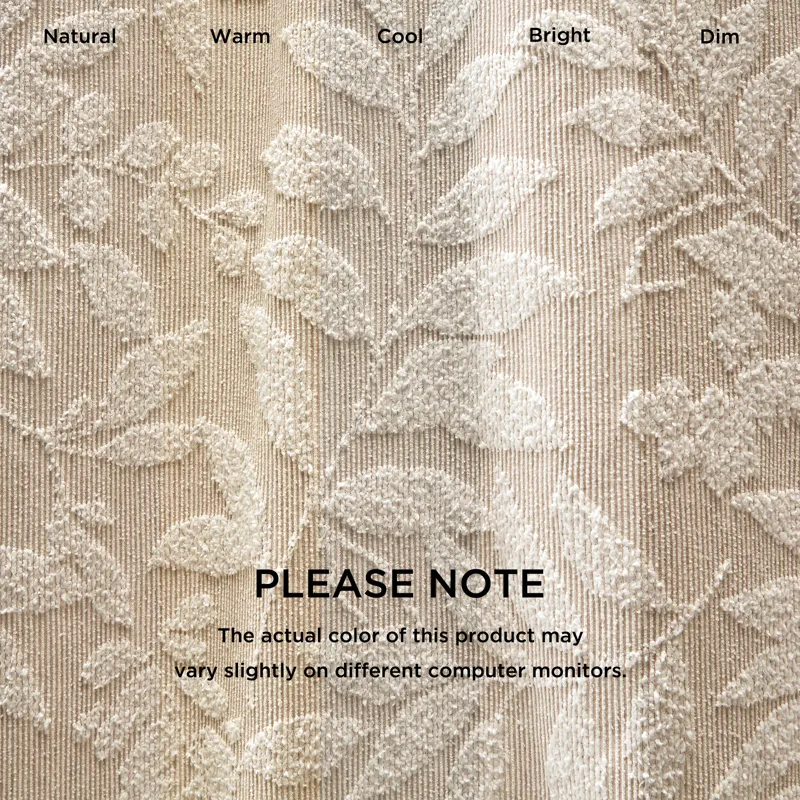 Harbor House Blue Solace Leaf Cotton Blend Botanical Jacquard Shower Curtain - Beige