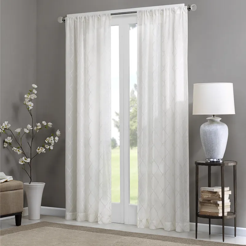 Madison Park Irina Diamond Sheer Window Curtain Panel