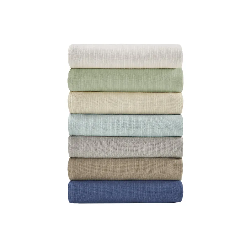 Madison Park Freshspun Basketweave Cotton Blanket