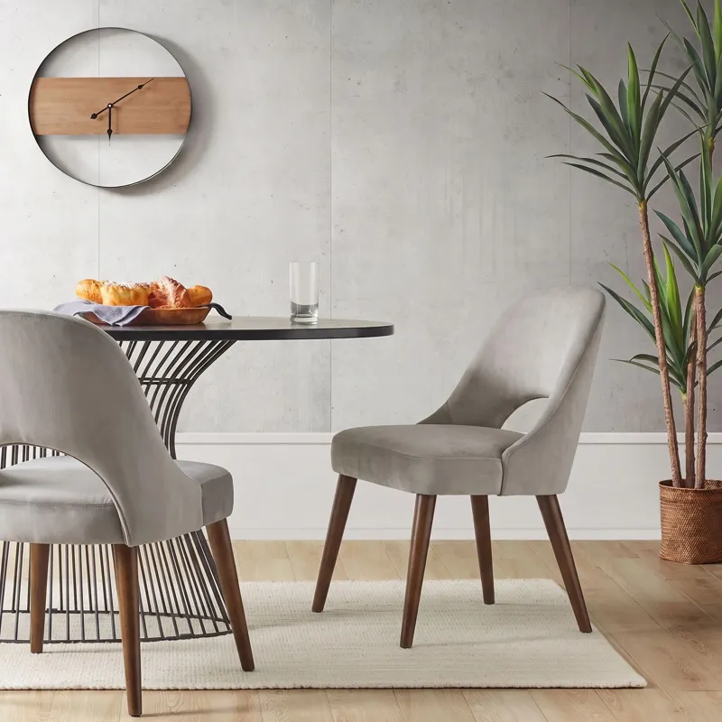 INK+IVY Nola Upholstered Dining Side Chairs with Cutout Back design (Set of 2)