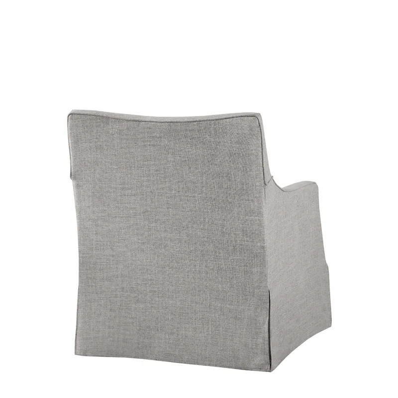 London London Upholstered Skirted Swivel Armchair with Lumbar Pillow - Grey