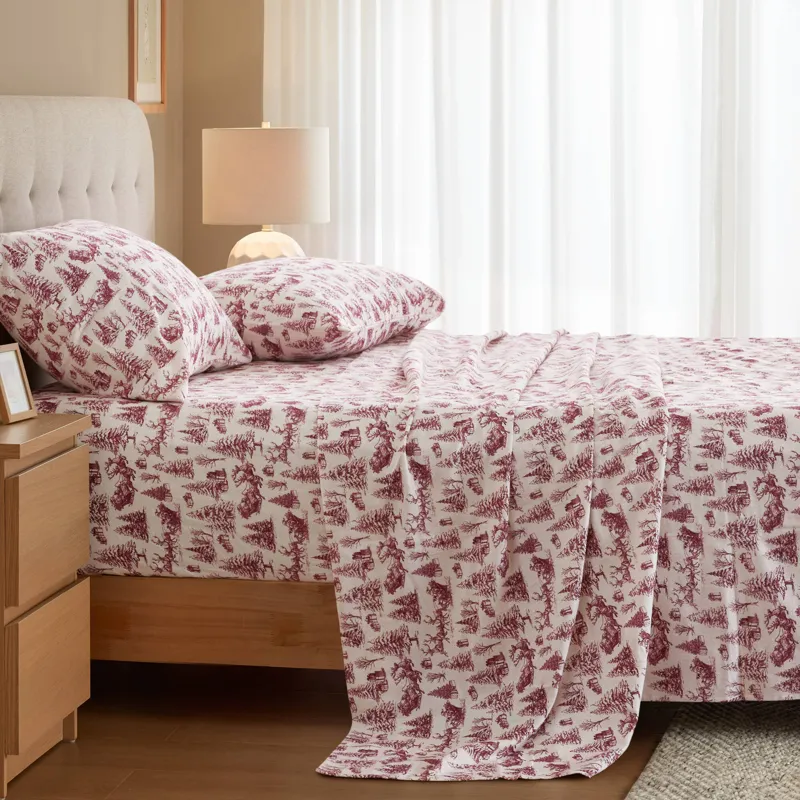 True North by Sleep Philosophy Cozy Cotton Flannel Printed Sheet Set