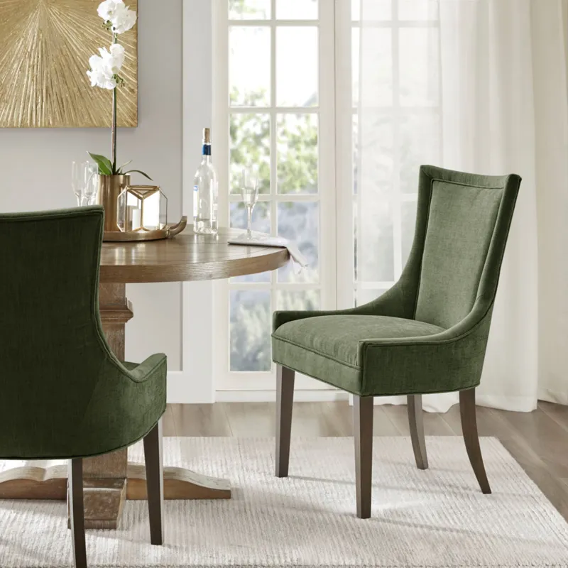 Madison Park Signature Ultra Upholstered Dining Side Chairs with wood legs (Set of 2)