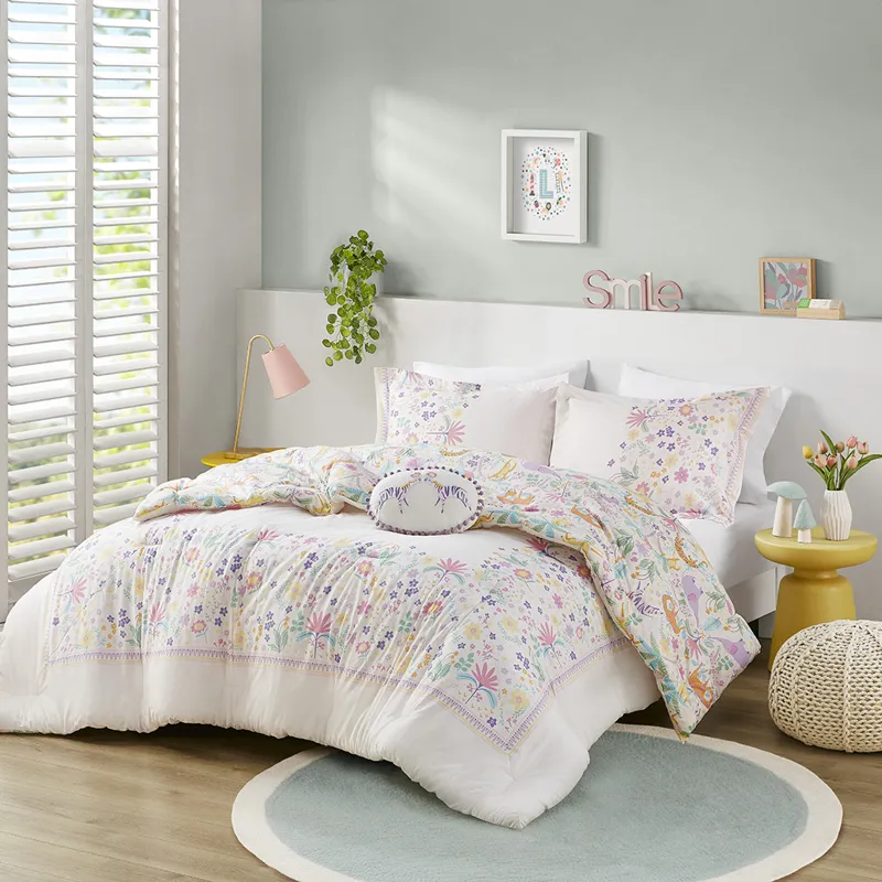 Urban Habitat Kids Lulu Floral Reversible Cotton Comforter Set with Throw Pillow