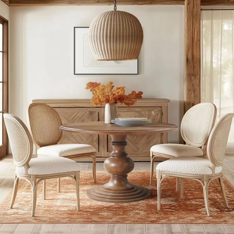 Lexi 46\" Round Pedestal Dining Table - Reclaimed Walnut