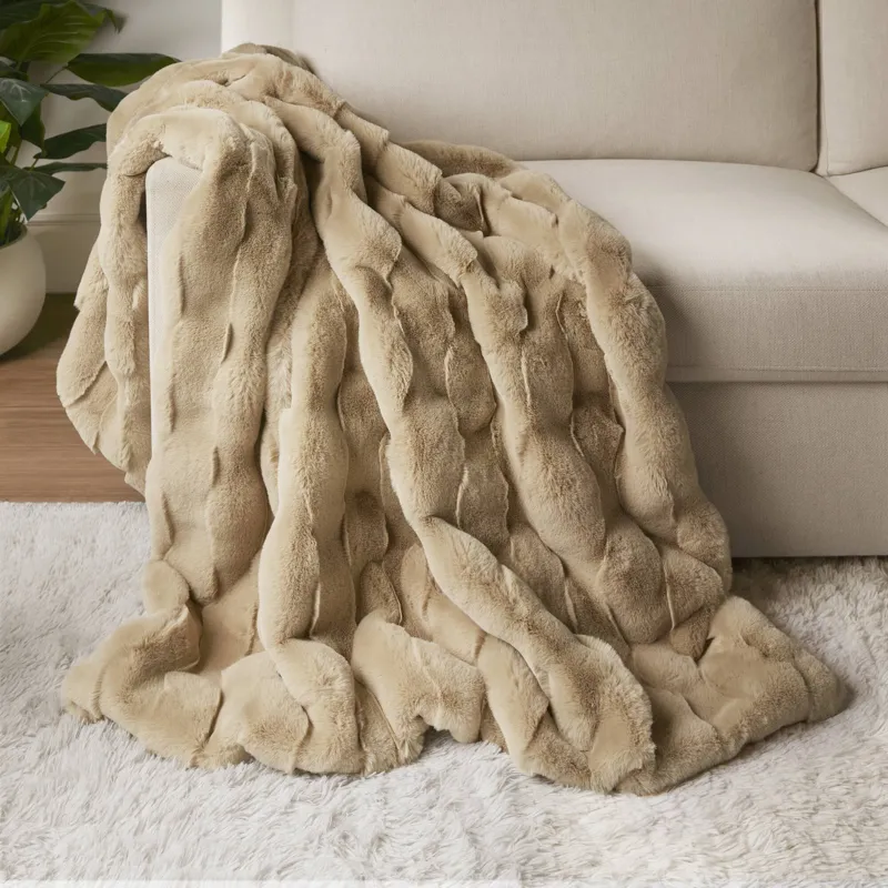 Madison Park Vivienne Faux Fur Throw