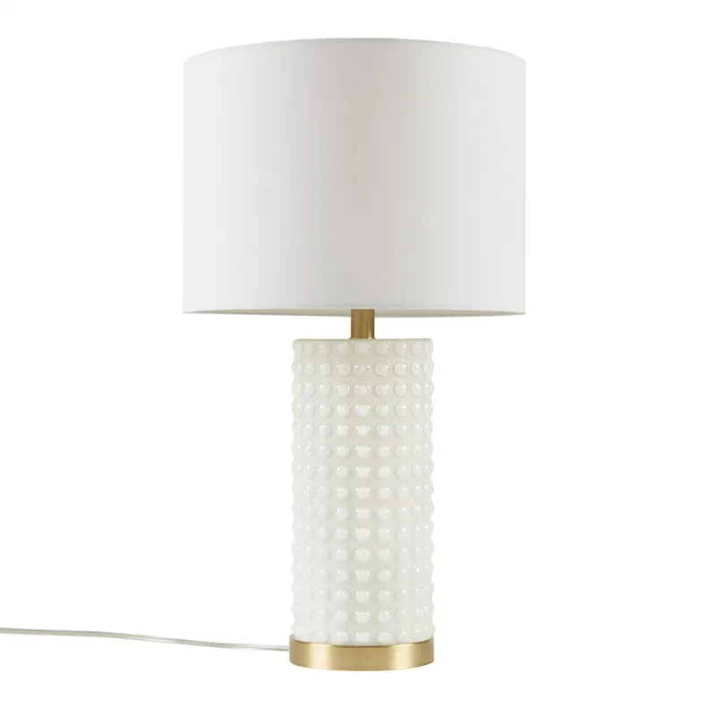 Grace Ivy Textured Dot Table Lamp - White/Gold