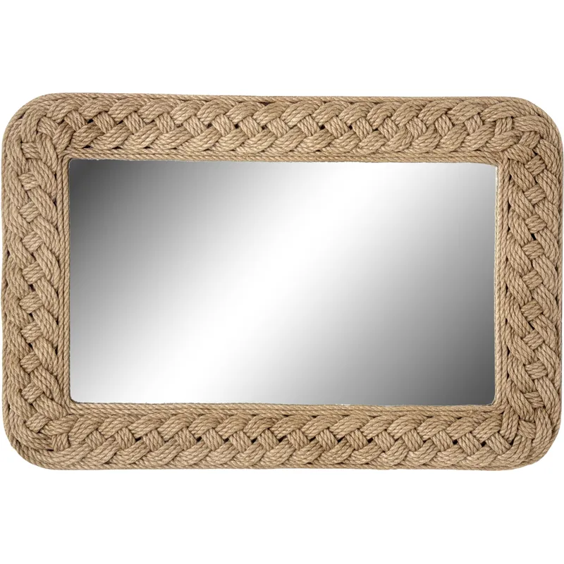 Martha Stewart 26X30 Handwoven Braided Jute Wall Mirror Maevel Driftwood - Natural