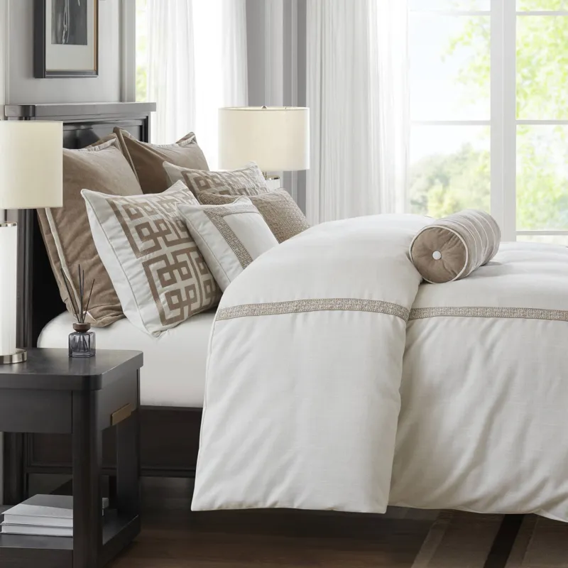 Madison Park Signature Jarvis Embroidery Oversized Duvet Style Comforter Set