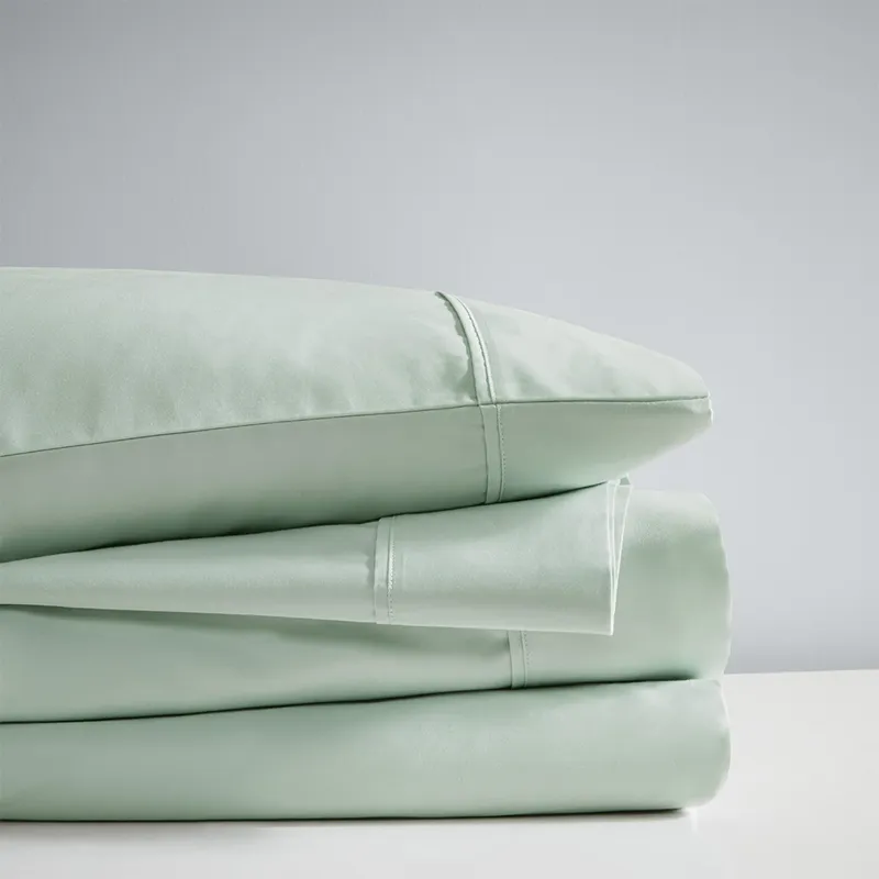 1000 Thread Count California King HeiQ Smart Temperature Cotton Blend 4 PC Sheet Set - Seafoam