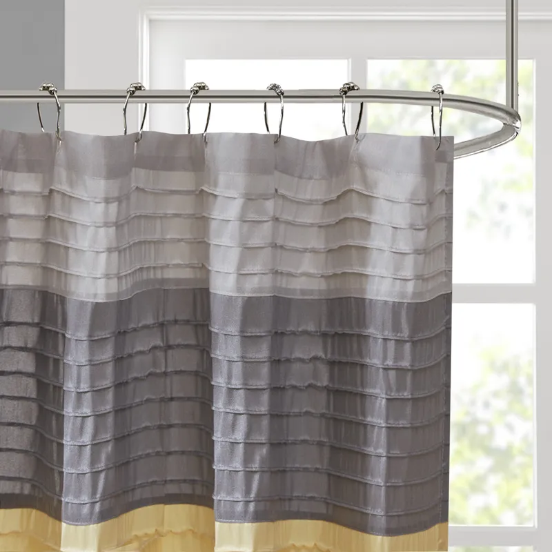 Amherst Faux Silk Shower Curtain - Yellow