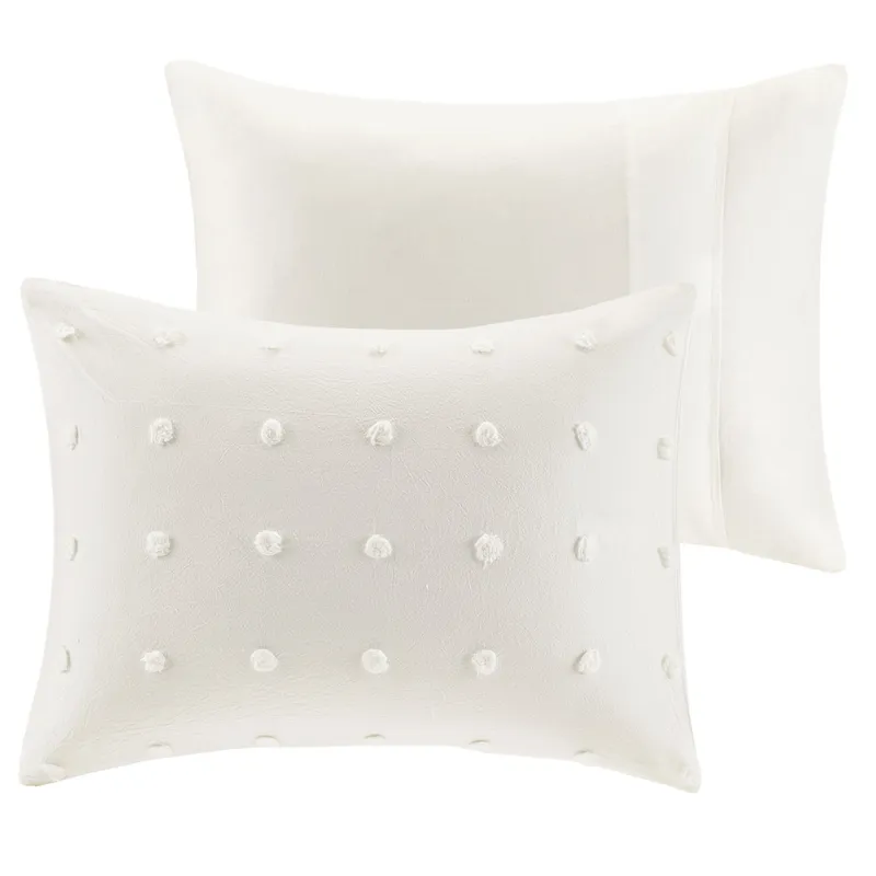 Urban Habitat Brooklyn Cotton Jacquard Duvet Cover Set with Euro Shams and Throw Pillows