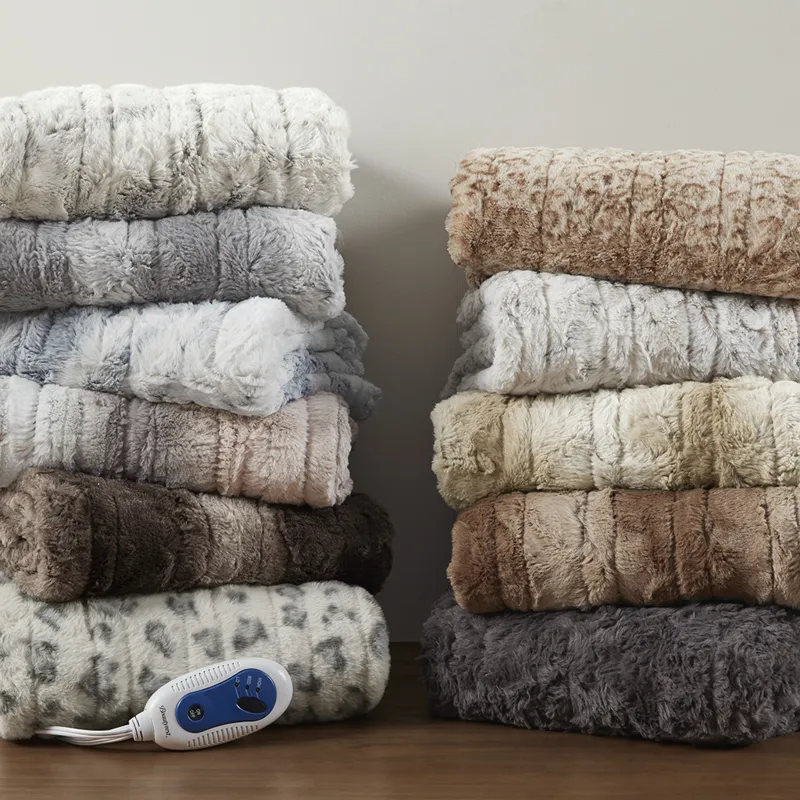 Beautyrest Zuri Oversized Faux Fur Heated Throw