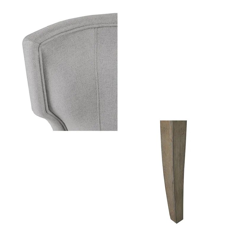 Carson Upholstered Wingback Dining Chair - Light Grey