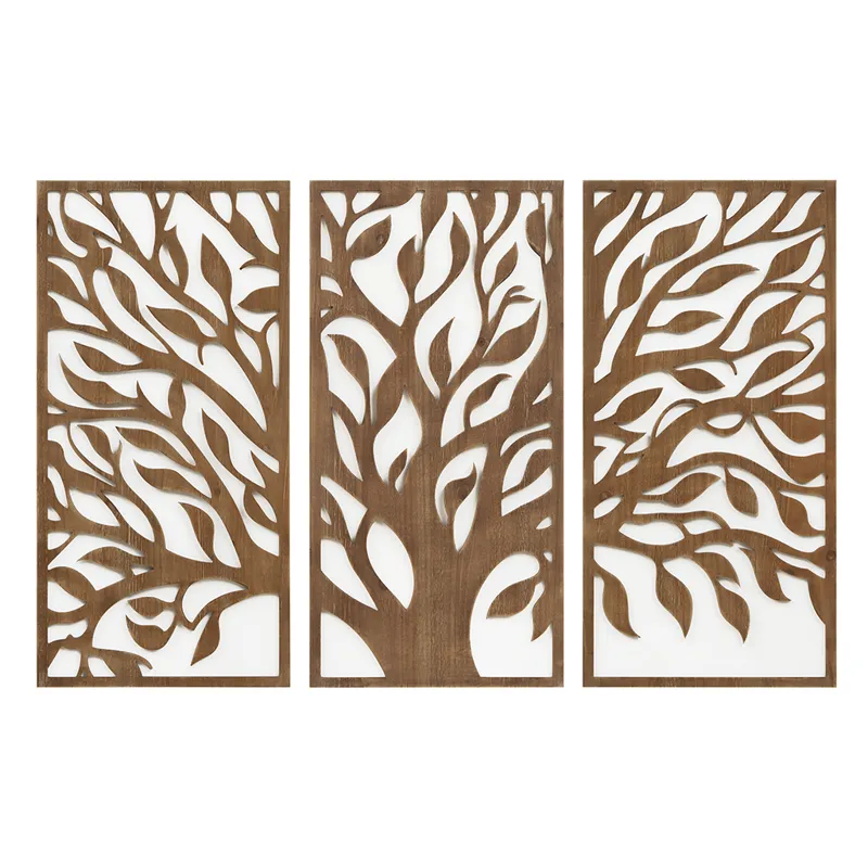 Madison Park Birch Botanical Two-tone Wood Panel Wall Décor Set