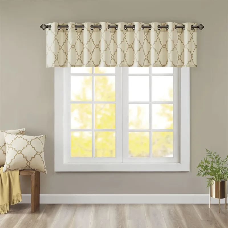 Madison Park Saratoga Fretwork Print Grommet Top Window Valance