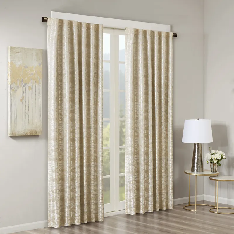 SunSmart Cassius Jacquard Lined Total Blackout Rod Pocket/Back Tab Curtain Panel