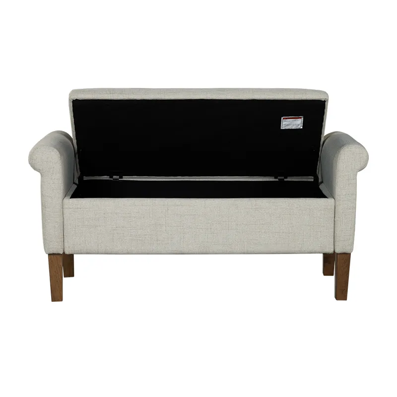 Aubrey Upholstered Storage Bench - Natural