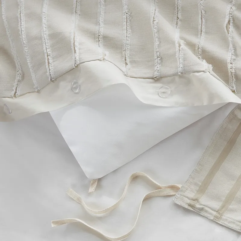 Madison Park Signature Essence Oversized Cotton Clipped Jacquard Comforter Set with Euro Shams and Throw Pillows