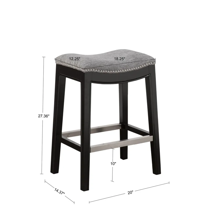Belfast Saddle Counter Stool - Grey
