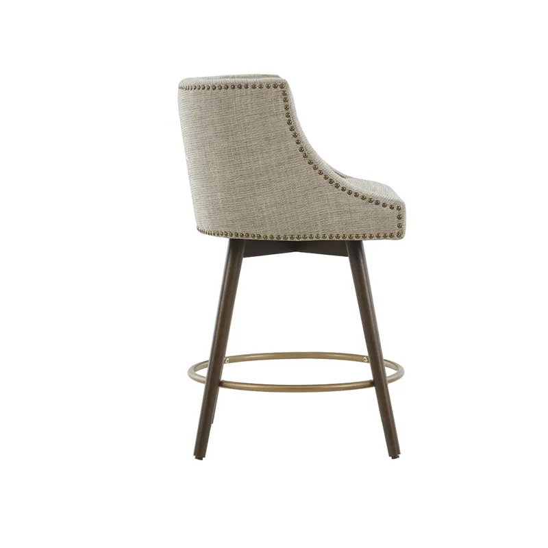 Mateo Swivel Counter Stool - Beige Multi