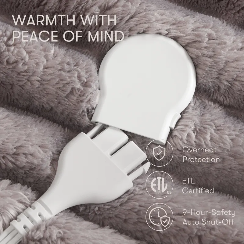 Serta Heated Cord Plush Heated Throw