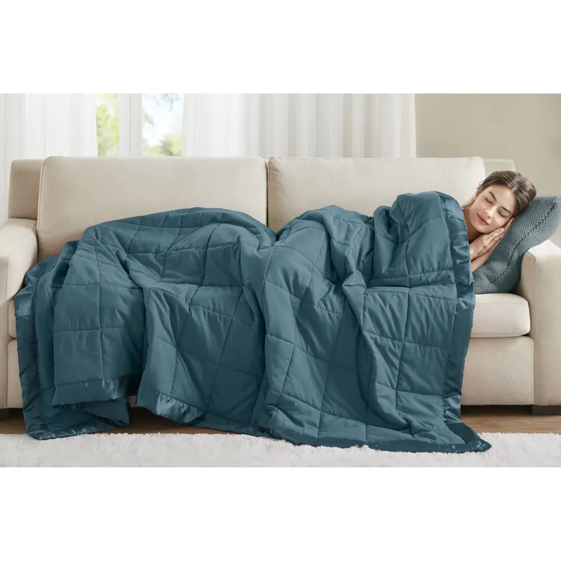 Madison Park Windom Lightweight Down Alternative Blanket with Satin Trim