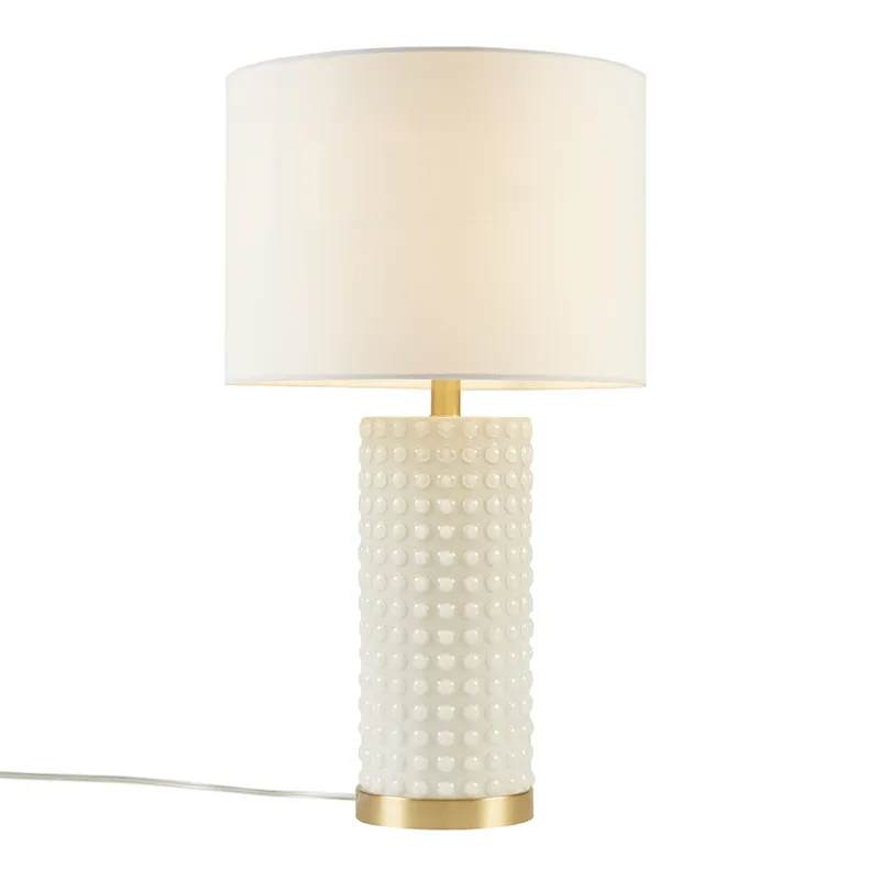 Grace Ivy Textured Dot Table Lamp - White/Gold
