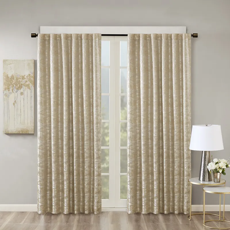 SunSmart Cassius Jacquard Lined Total Blackout Rod Pocket/Back Tab Curtain Panel